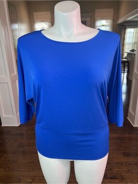 Chico's Royal Blue Dolman-Sleeve Boatneck Top